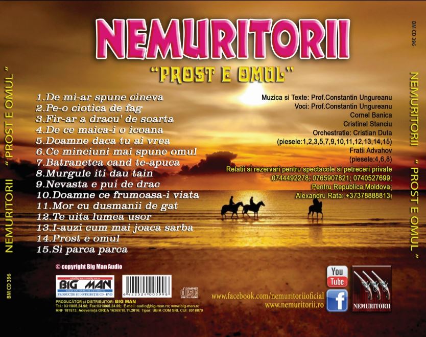 Nemuritorii - Prost E Omul - Album Populară